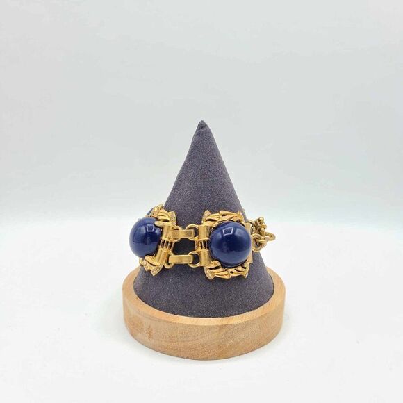 J Crew Navy Cabochon with Crystal Accents Bracelet - Picture 7 of 9